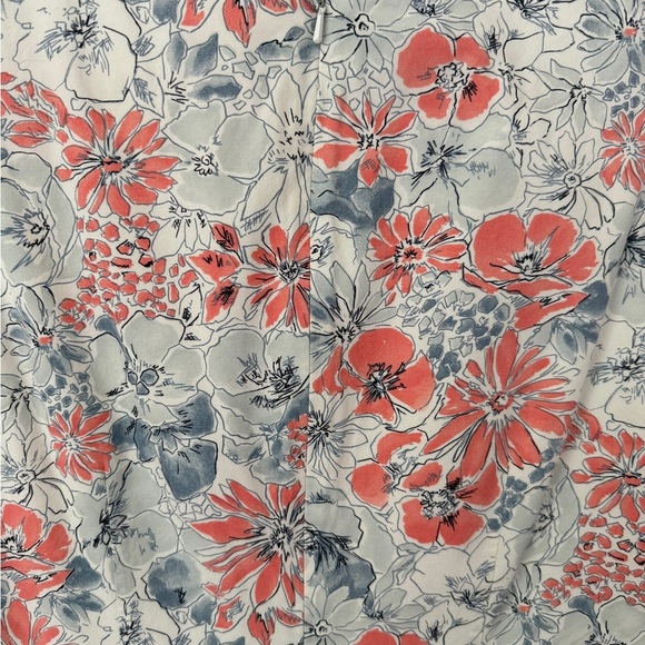 Charter Club Floral Cotton Sheath Dress Size 12 Coral & Gray Bloom - Picture 3 of 10